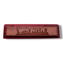 Load image into Gallery viewer, Desk Wedge Name Plate - Lets have an adventure - 11 Inches