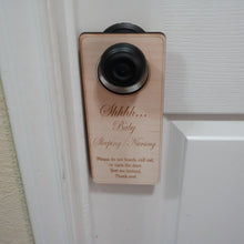 Load image into Gallery viewer, Door Hanger - Shhh Baby sleeping - nursing - 9x4 Inches