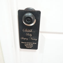 Load image into Gallery viewer, Door Hanger - Shhh Baby sleeping - nursing - 9x4 Inches