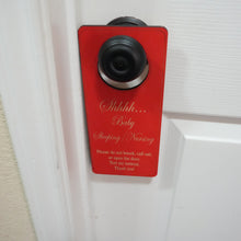Load image into Gallery viewer, Door Hanger - Shhh Baby sleeping - nursing - 9x4 Inches