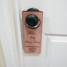 Load image into Gallery viewer, Door Hanger - Shhh Baby sleeping - nursing - 9x4 Inches
