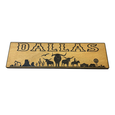 Dallas Plaque with Landscape BLACK Sign 3x11