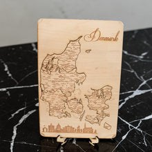 Load image into Gallery viewer, Denmark Puzzle Map - Art Kit - Raw Wood 12x18 Inches - 16 Pieces - With Stand