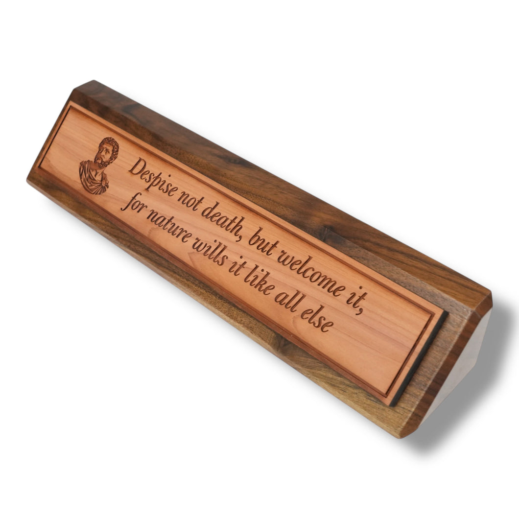 Desk Wedge Name plate - Marcus Aurelius - 11 Inches