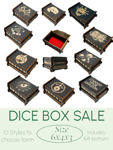 Dice Box - Black - Barbarian - 6x4x3