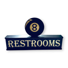 Load image into Gallery viewer, Sign - Restrooms - BLACK - With Add on - Box Sign - 24x6x3 inches