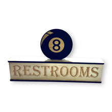 Load image into Gallery viewer, Sign - Restrooms - RAW WOOD - With Add on - Box Sign - 24x6x3 inches