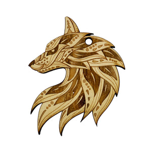 Ornament - Ethnic Wolf - Raw Wood