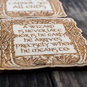 Fantasy Quotes Coaster Set of 6 Raw Wood