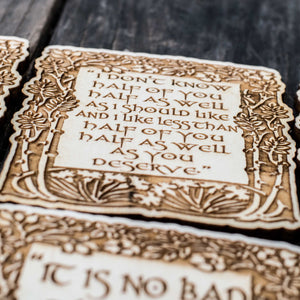 Fantasy Quotes Coaster Set of 6 Raw Wood