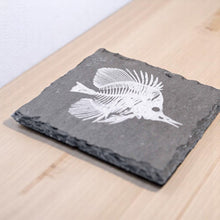 Load image into Gallery viewer, Coaster - Slate - Fish Fossil - SET OF 2