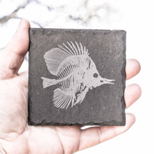 Load image into Gallery viewer, Coaster - Slate - Fish Fossil - SET OF 2