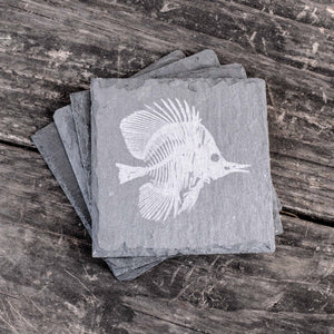 Coaster - Slate - Fish Fossil - SET OF 2