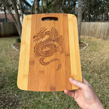 Load image into Gallery viewer, Flying Dragon Cutting Board 14&#39;&#39;x9.5&#39;&#39;x.5&#39;&#39; Bamboo