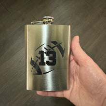 Load image into Gallery viewer, 8oz Football 13 Flask Stainless Steel