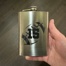 Load image into Gallery viewer, 8oz Football 15 Flask Stainless Steel