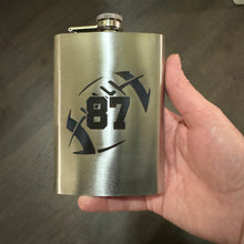 Load image into Gallery viewer, 8oz Football 87 Flask Stainless Steel