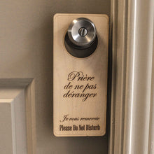 Load image into Gallery viewer, French Language - Please Do Not Disturb - Door Hanger - Raw Wood 9x4