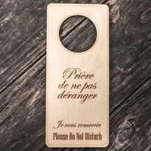 Load image into Gallery viewer, French Language - Please Do Not Disturb - Door Hanger - Raw Wood 9x4