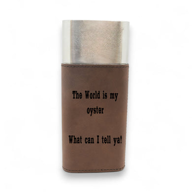 Cigar Case with Cutter - The World is my oyster What can i tell ya Leather