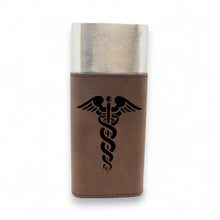 Load image into Gallery viewer, Cigar Case with Cutter - Pharmaceutical Caduceus Hermes - Leather
