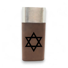 Load image into Gallery viewer, Cigar Case with Cutter - Star of David - Leather