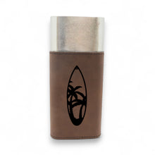 Load image into Gallery viewer, Cigar Case with Cutter - Palm Tree Surf Board - Leather