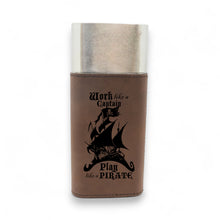 Load image into Gallery viewer, Cigar Case with Cutter - Work like a captain Play like a pirate Leather