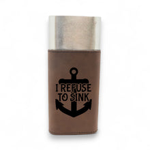Load image into Gallery viewer, Cigar Case with Cutter - I refuse to sink - Leather