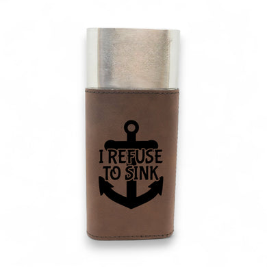 Cigar Case with Cutter - I refuse to sink - Leather