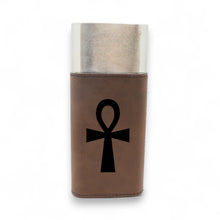 Load image into Gallery viewer, Cigar Case with Cutter - Key of Life Ankh - Leather
