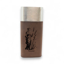 Load image into Gallery viewer, Cigar Case with Cutter - Demeter Goddess of Agriculture - Leather