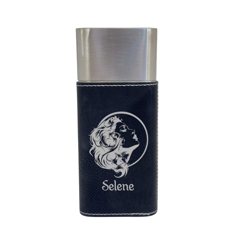 Cigar Case with Cutter - Selene Goddess of the Moon - Leather
