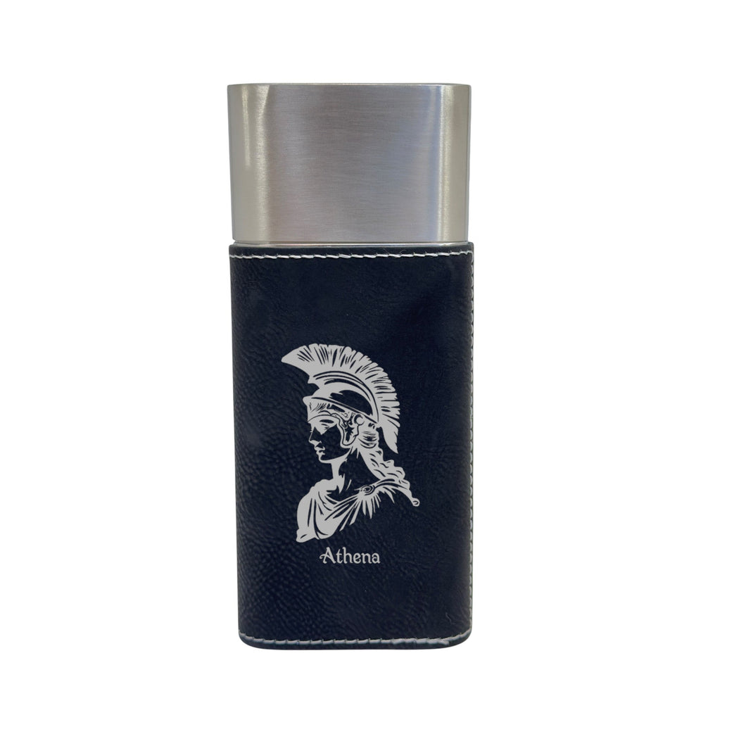 Cigar Case with Cutter - Athena Goddess of Wisdom - Leather