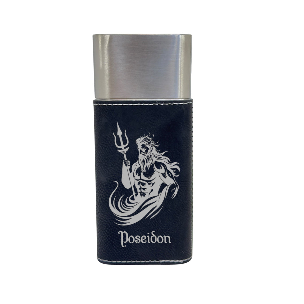 Cigar Case with Cutter - Poseidon God of the Sea - Leather