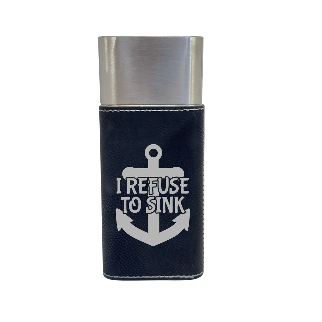 Cigar Case with Cutter - I refuse to sink - Leather