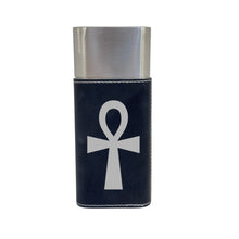 Load image into Gallery viewer, Cigar Case with Cutter - Key of Life Ankh - Leather