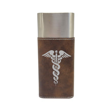 Load image into Gallery viewer, Cigar Case with Cutter - Pharmaceutical Caduceus Hermes - Leather