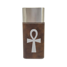 Load image into Gallery viewer, Cigar Case with Cutter - Key of Life Ankh - Leather