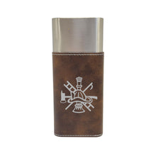 Load image into Gallery viewer, Cigar Case with Cutter - Firefighter Emblem - Leather
