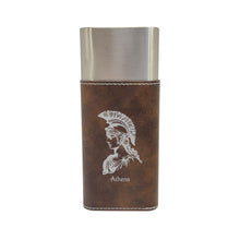 Load image into Gallery viewer, Cigar Case with Cutter - Athena Goddess of Wisdom - Leather
