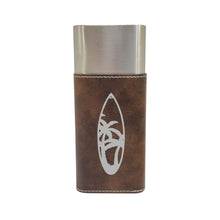Load image into Gallery viewer, Cigar Case with Cutter - Palm Tree Surf Board - Leather