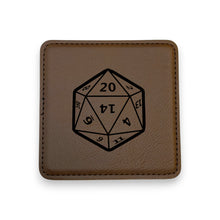 Load image into Gallery viewer, Coaster - D20 - SET OF 2 - Leather or Stitched Cork