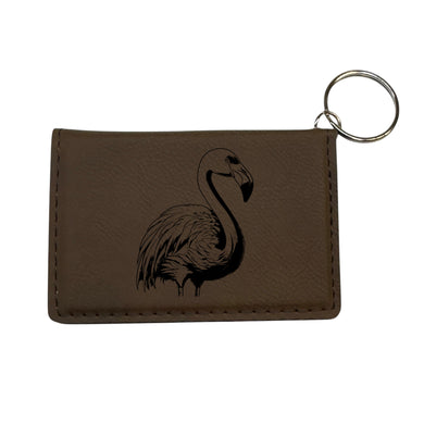 Keychain ID Holder Wallet - Flamingo Leather