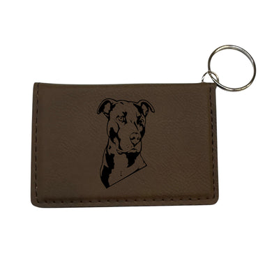 Keychain ID Holder Wallet - Pit bull - Leather