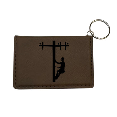 Keychain ID Holder Wallet - Lineman - Leather