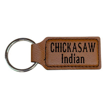 Load image into Gallery viewer, Keychain - Rectangle - Chickasaw Indian - Leather