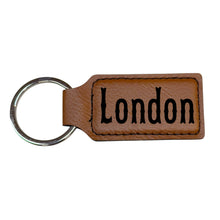 Load image into Gallery viewer, Keychain - Rectangle - London - Leather