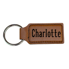 Load image into Gallery viewer, Keychain - Rectangle - Charlotte - Leather