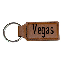 Load image into Gallery viewer, Keychain - Rectangle - Vegas - Leather